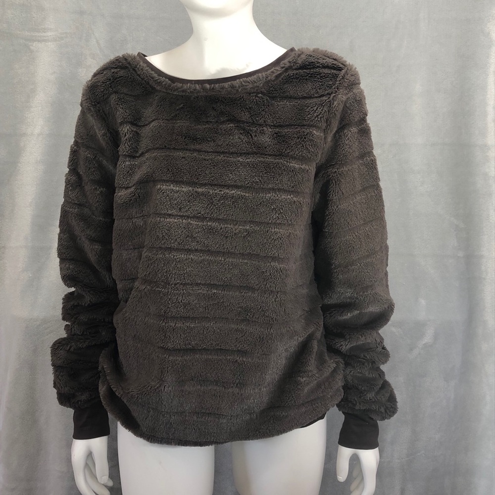 Dylan Silky Faux Fur Sweatshirt - Grey - XS